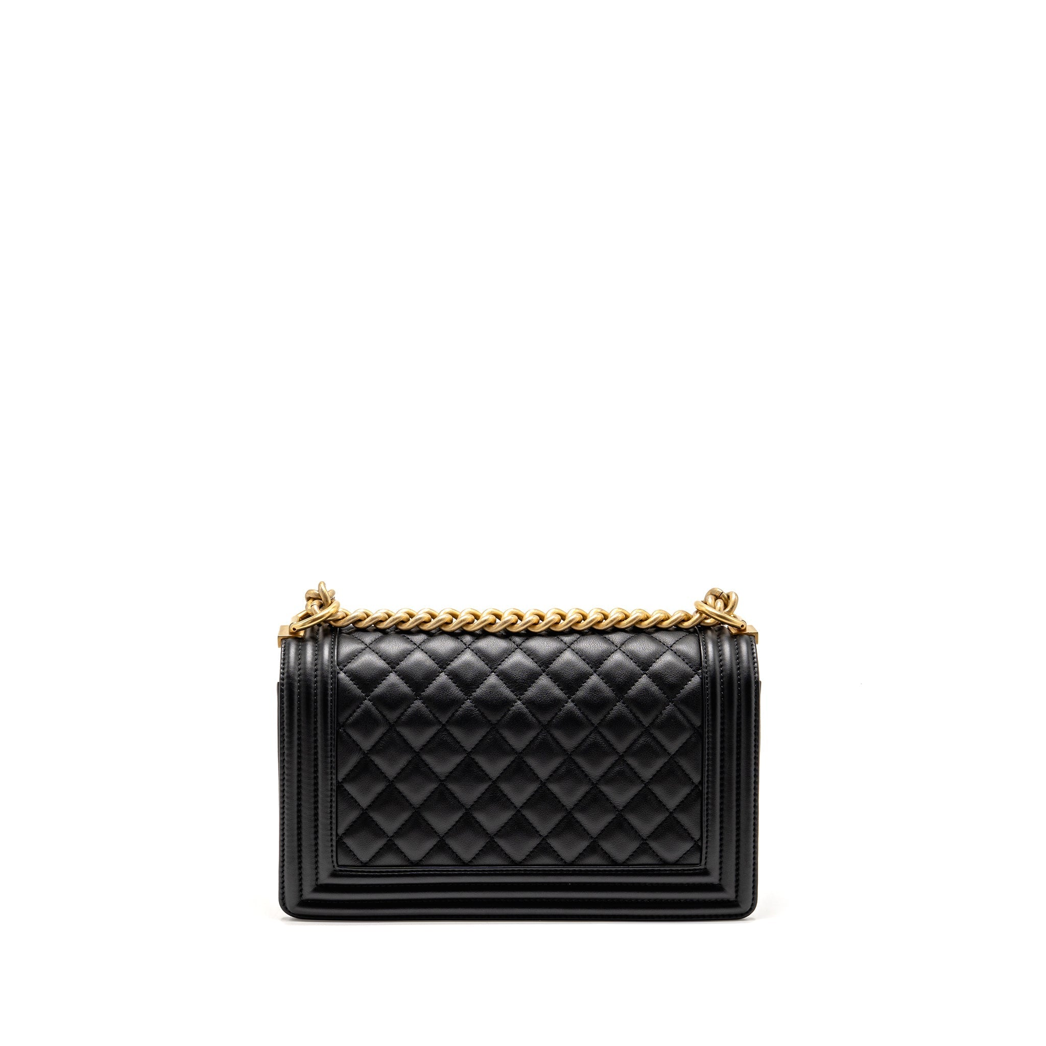 Chanel Medium boy Bag Calfskin Black  (microchip)