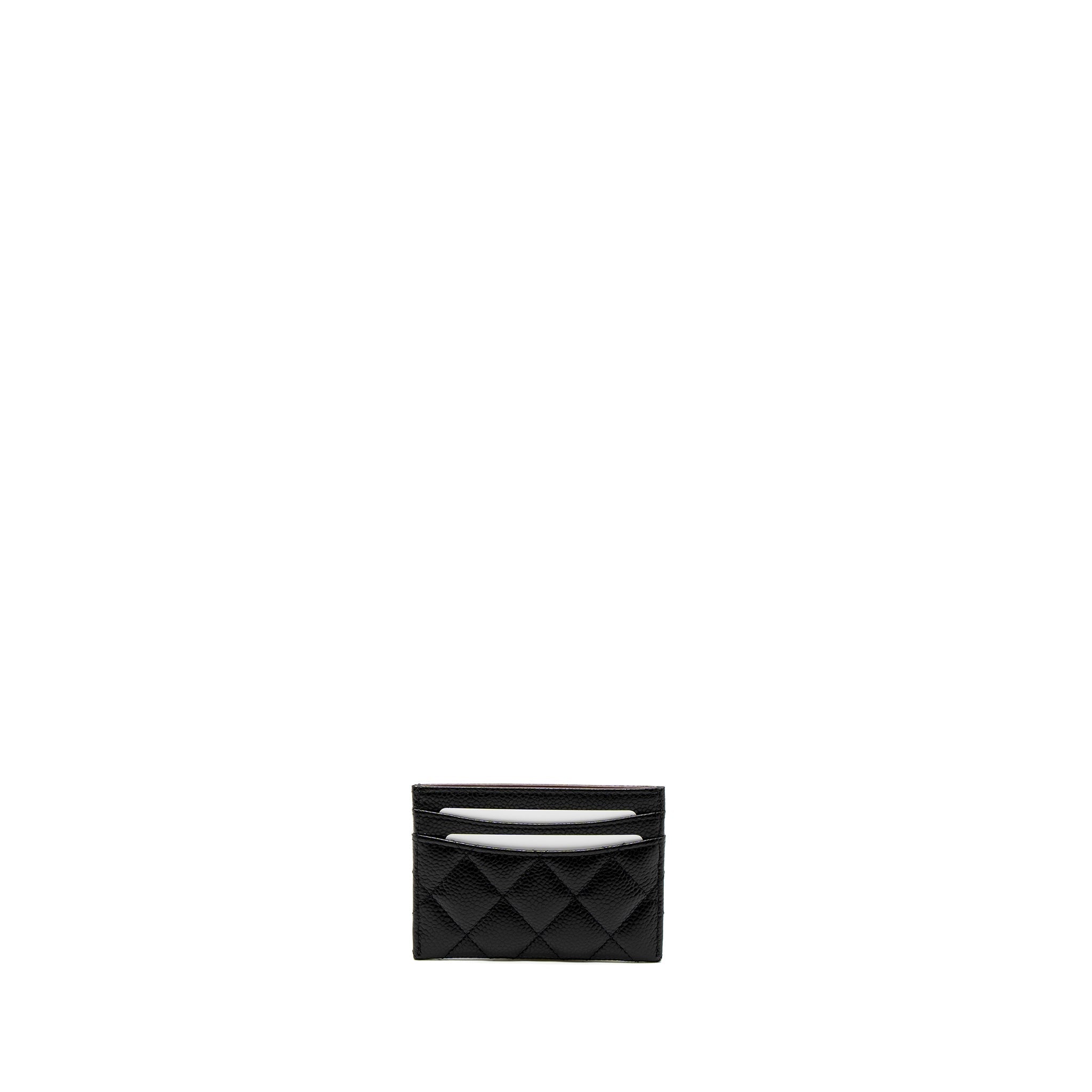 Chanel Classic Card Holder Caviar Black  (Microchip)