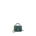 Chanel Mini Top Handle Flap Bag Lambskin Green Brushed