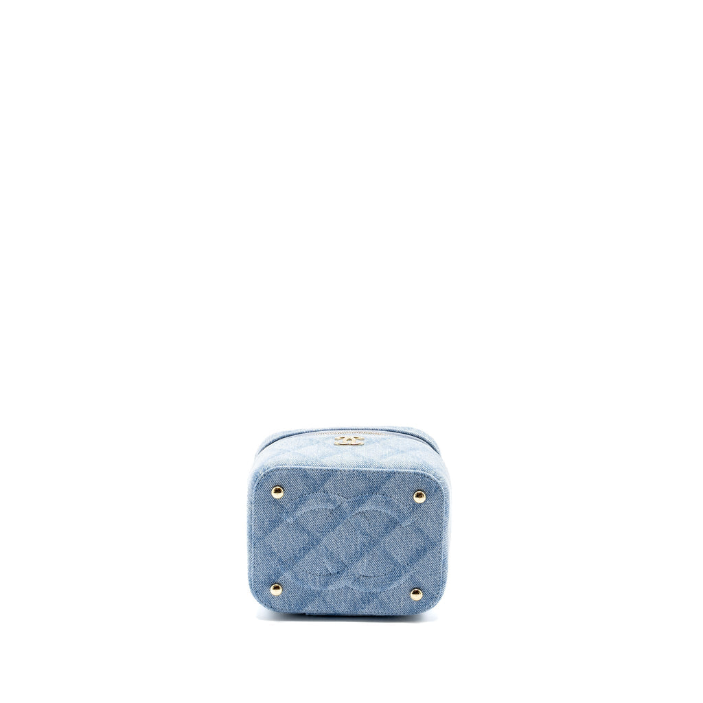 Chanel Vanity Case with Chain Denim Blue L (Microchip)