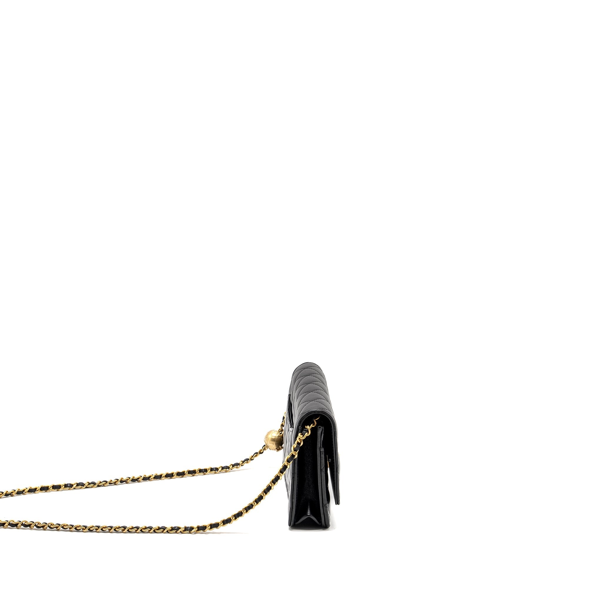 Chanel Pearl Crush Wallet on Chain Lambskin Black  (Microchip)