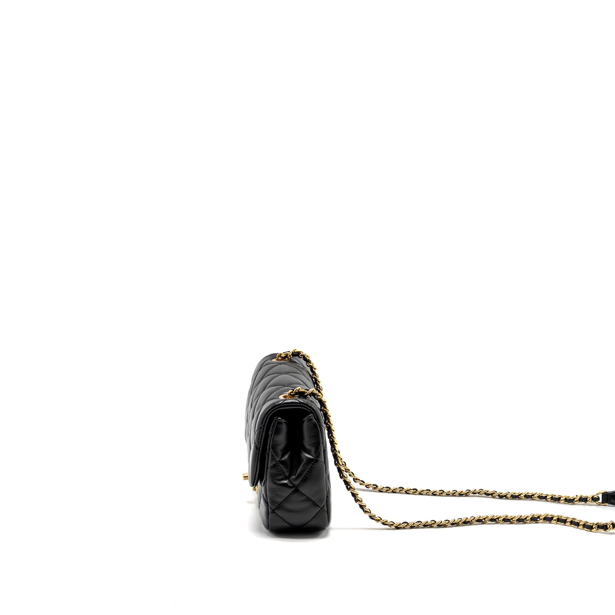 Chanel 22B Mini FlapBag Lambskin Black  (Microchip)