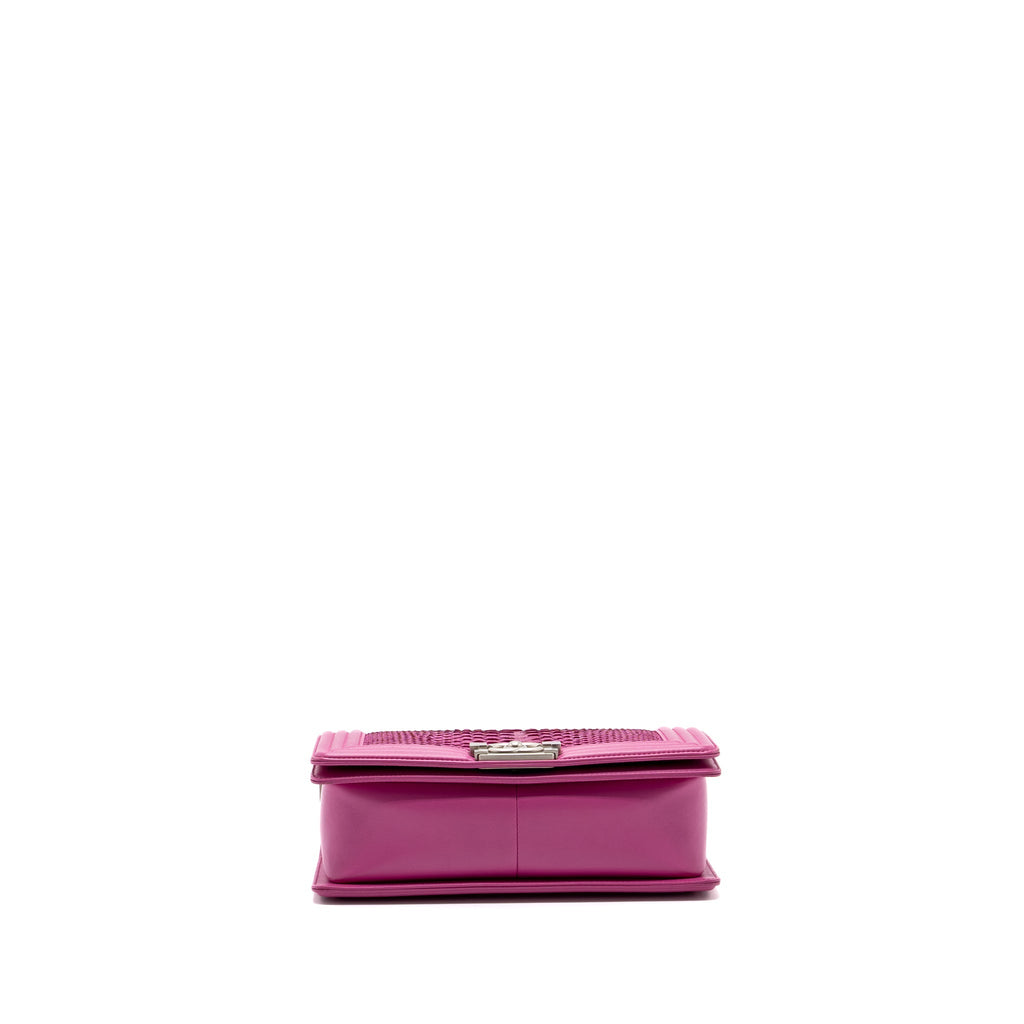 Chanel Medium Boy Bag Python Pink Brushed