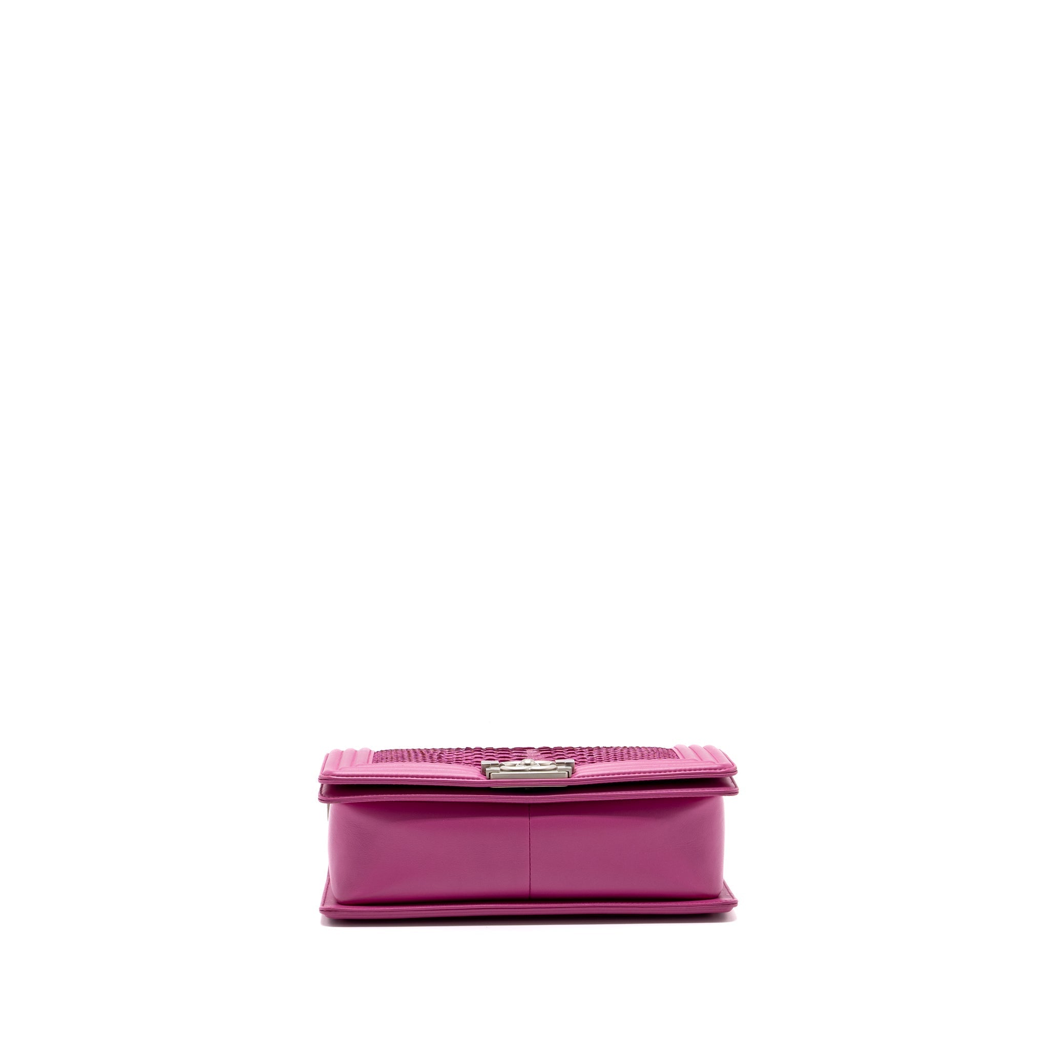 Chanel Medium Boy Bag Python Pink Brushed