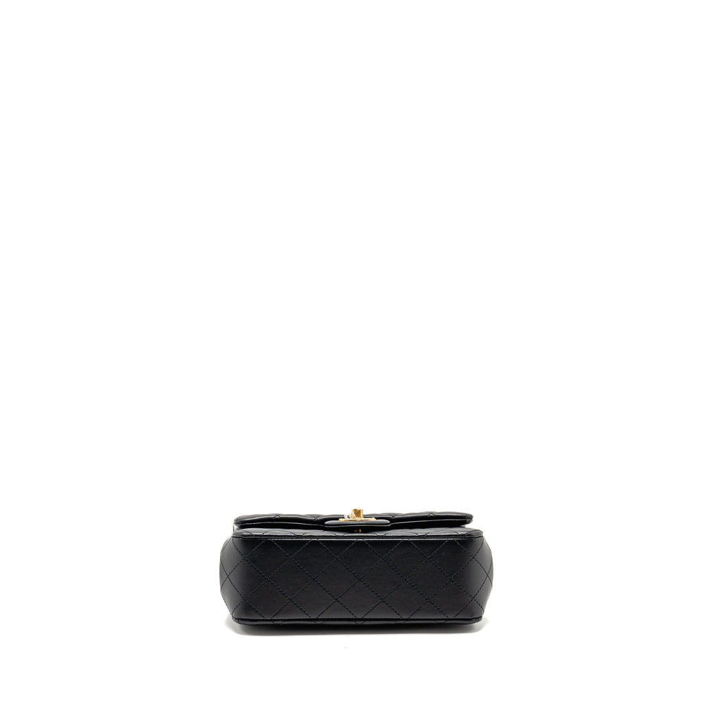 Chanel 25P Camellia Adjustable Chain Flap Bag Lambskin Black (microchip)