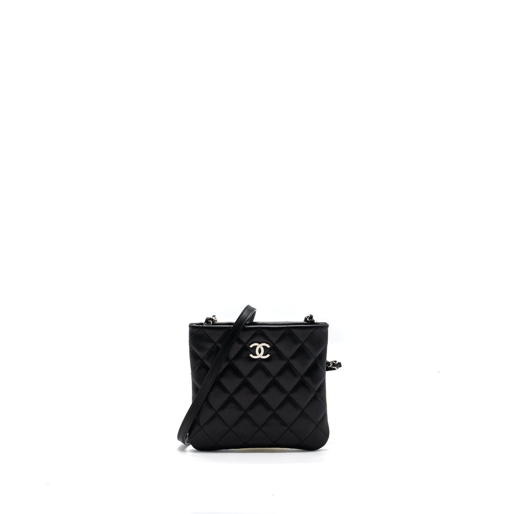 CHANEL SHOULDER BAG LAMBSKIN BLACK