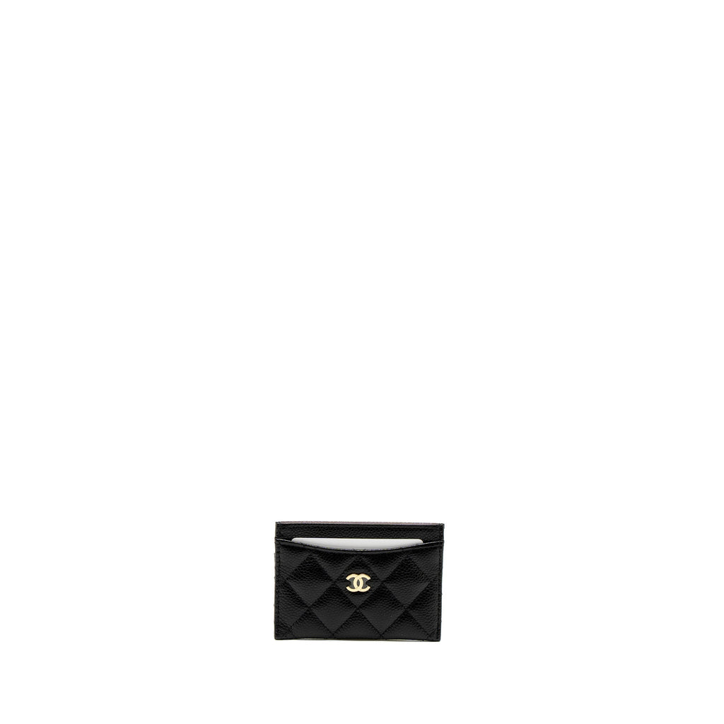 Chanel Classic Card Holder Caviar Black  (Microchip)