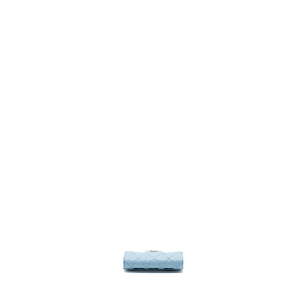 Chanel Classic Flap Card Holder Caviar Blue L