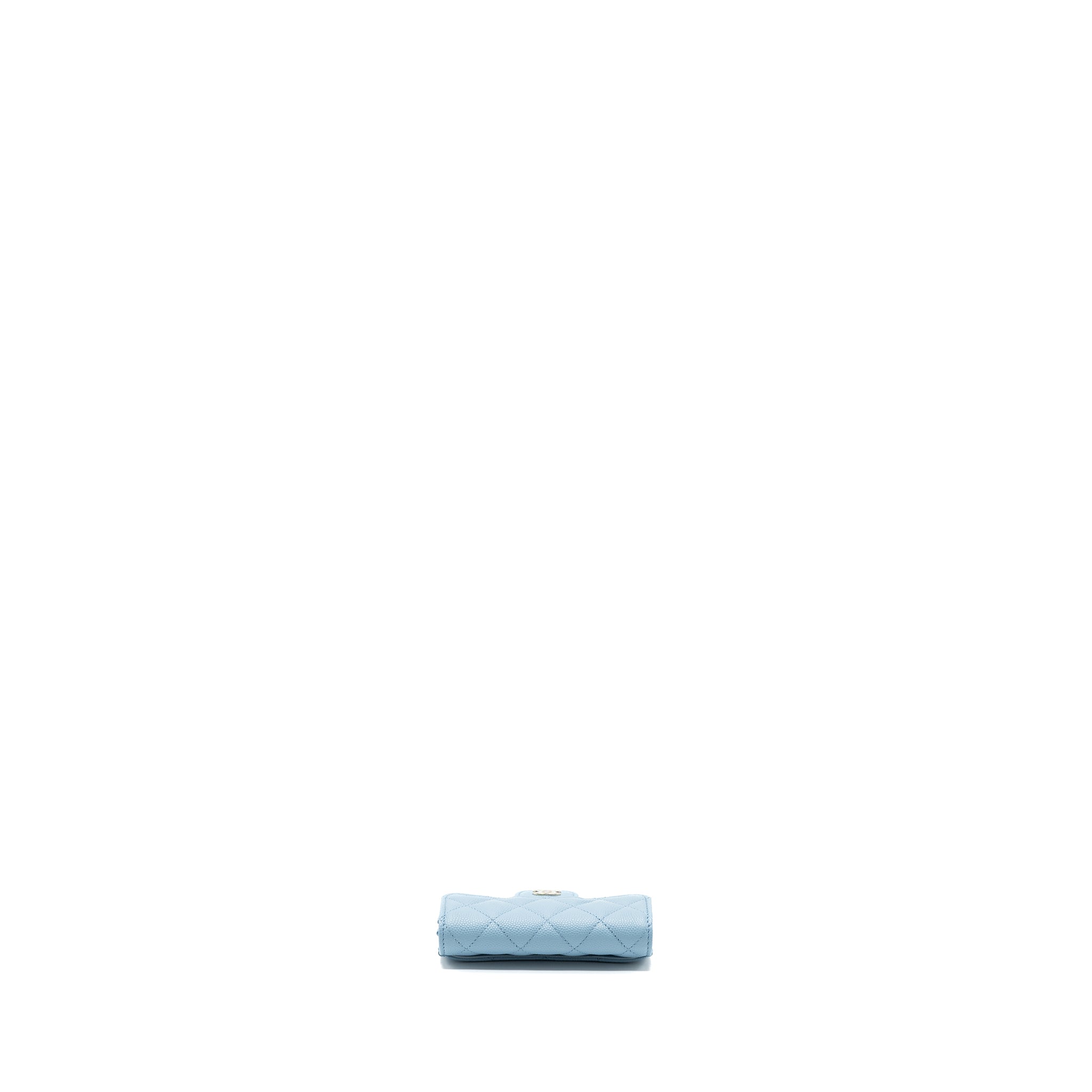 Chanel Classic Flap Card Holder Caviar Blue L