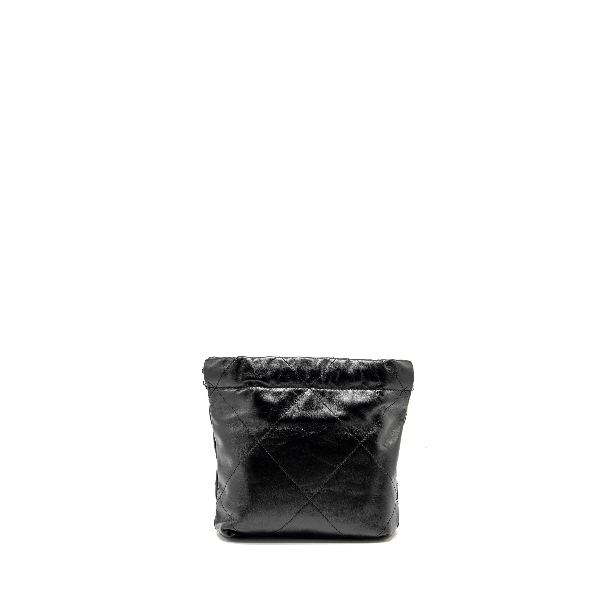 Chanel mini 22 Bag Shiny Calfskin Black  (Microchip)