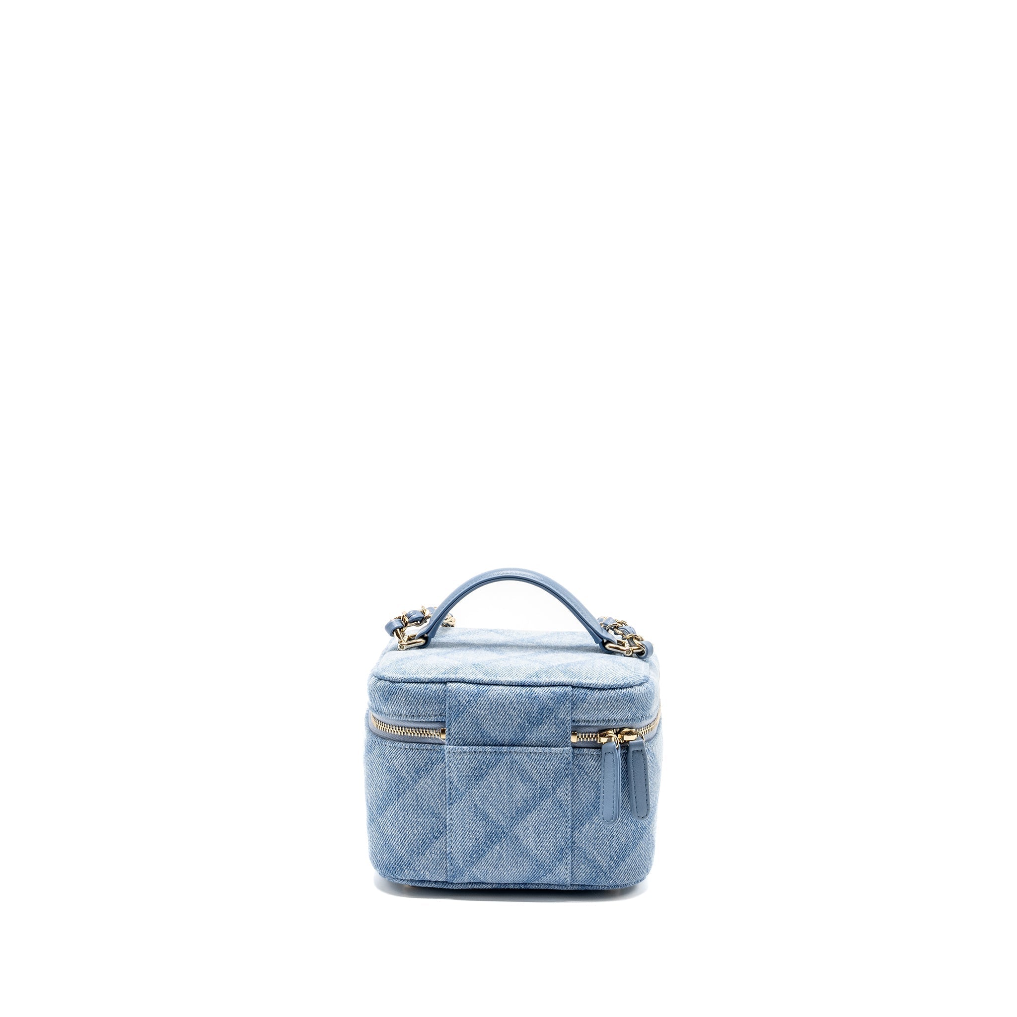 Chanel Vanity Case with Chain Denim Blue L (Microchip)