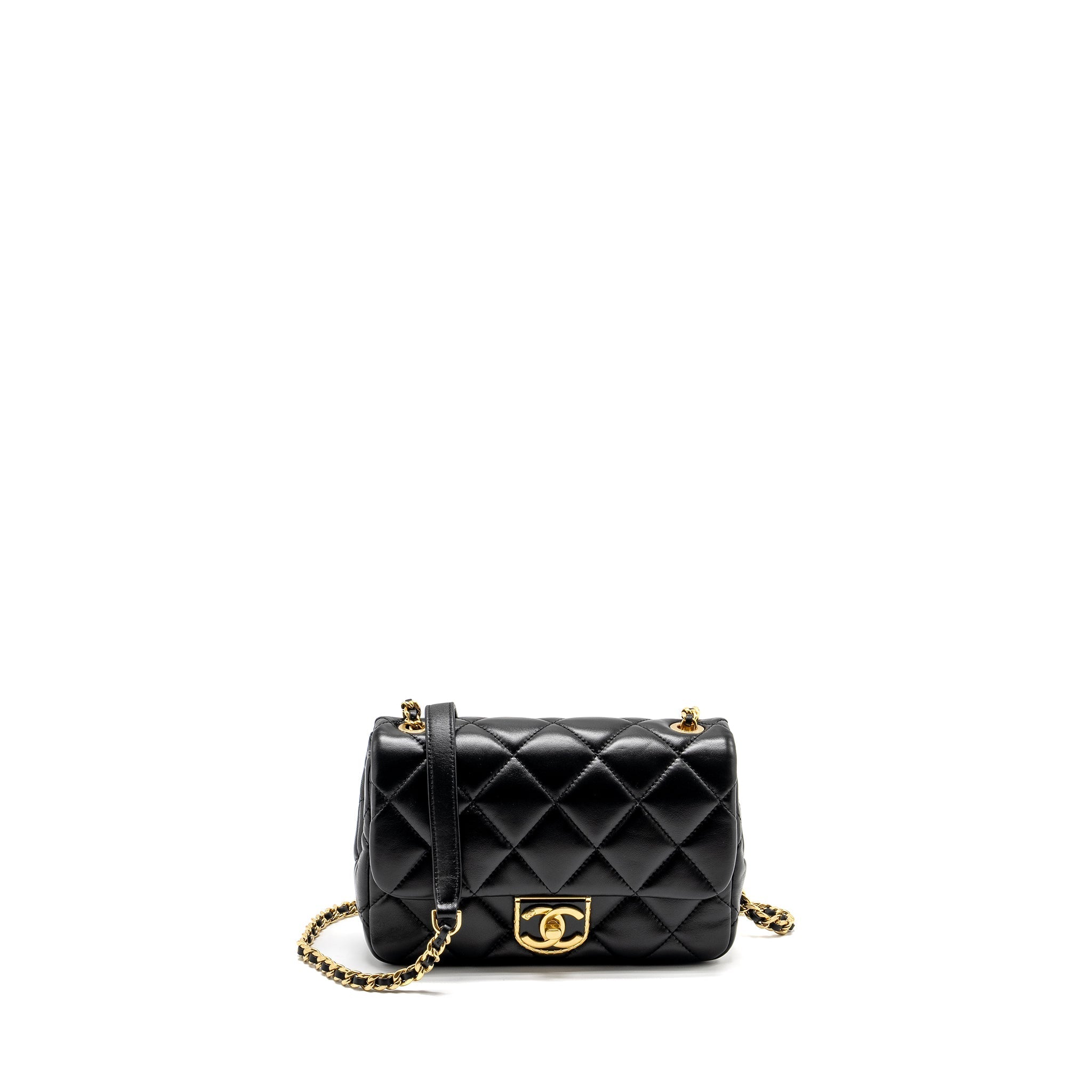 Chanel 22B Mini FlapBag Lambskin Black  (Microchip)