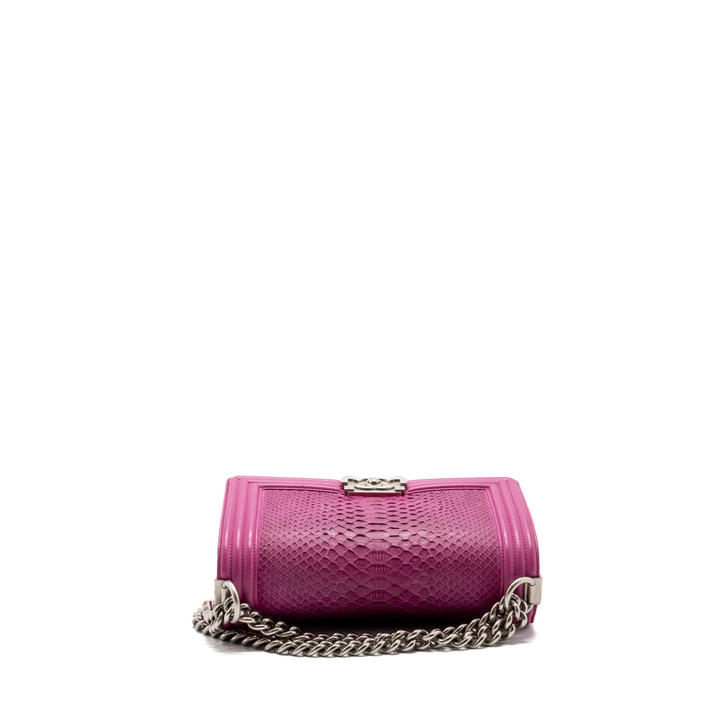 Chanel Medium Boy Bag Python Pink Brushed