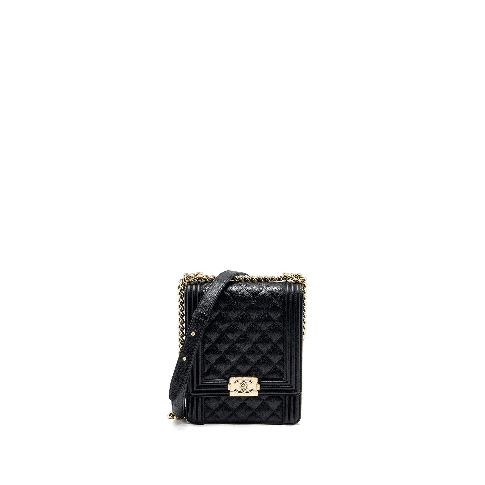 Chanel North South Boy Bag Caviar Black L
