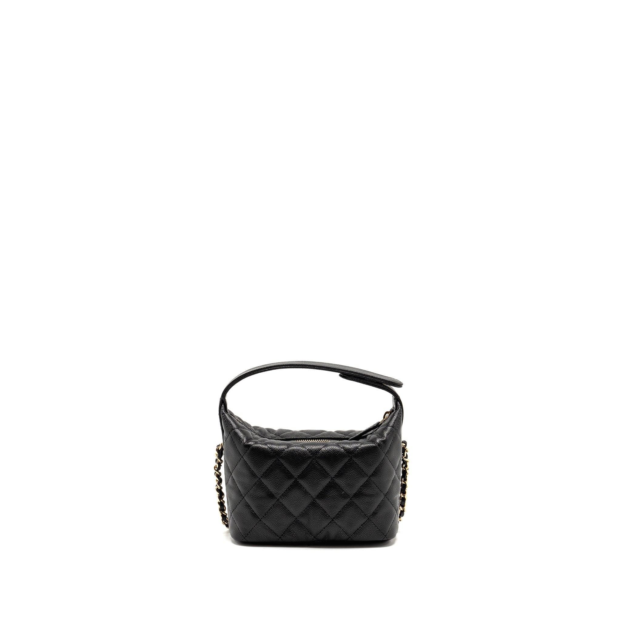Chanel Quilted Hobo Bag Caviar Black  (Microchip)