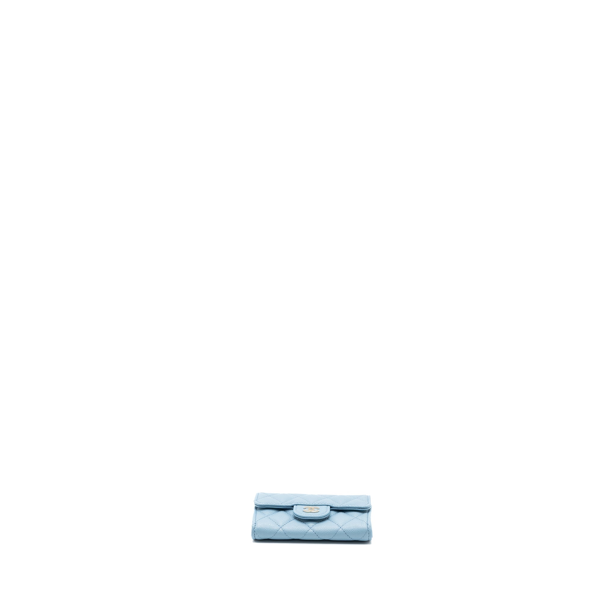 Chanel Classic Flap Card Holder Caviar Blue L