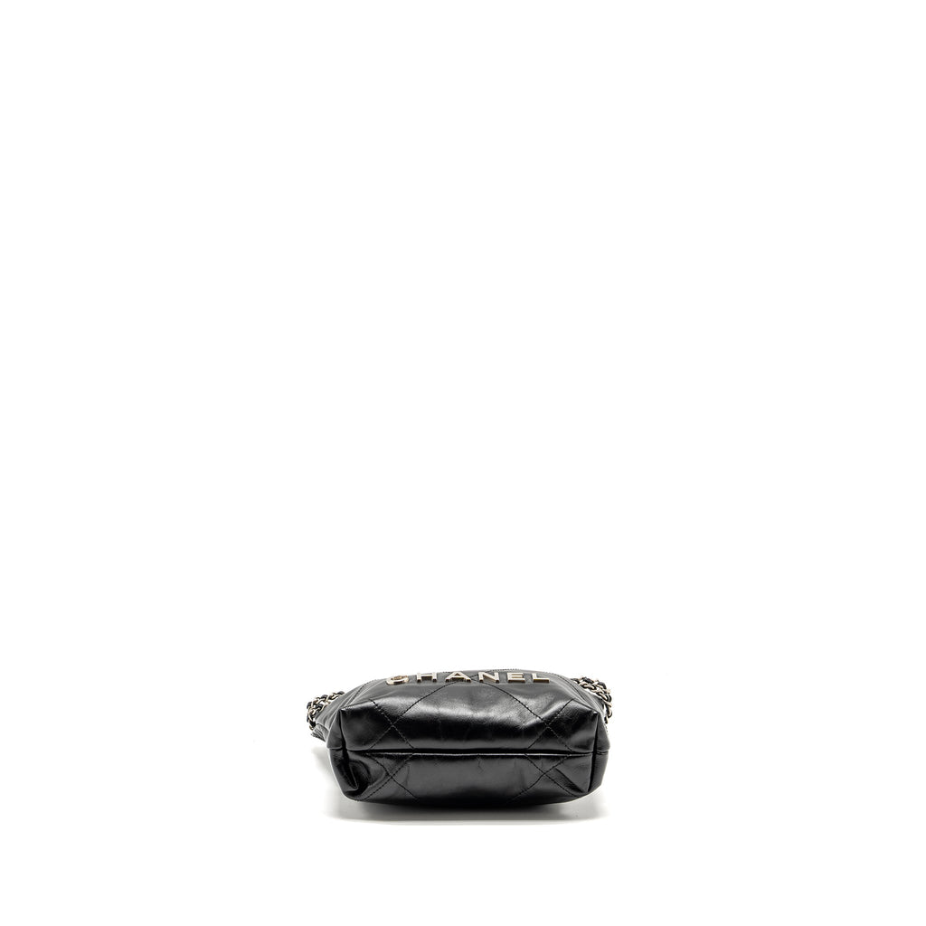 Chanel mini 22 Bag Shiny Calfskin Black  (Microchip)