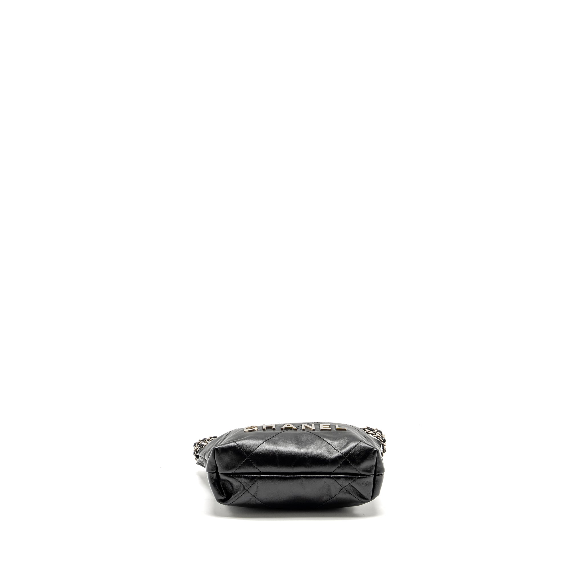 Chanel mini 22 Bag Shiny Calfskin Black  (Microchip)