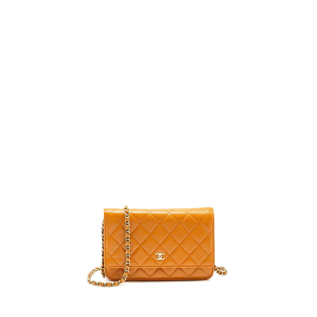 Chanel Classic Wallet on Chain Caviar Light Brown L (Microchip)