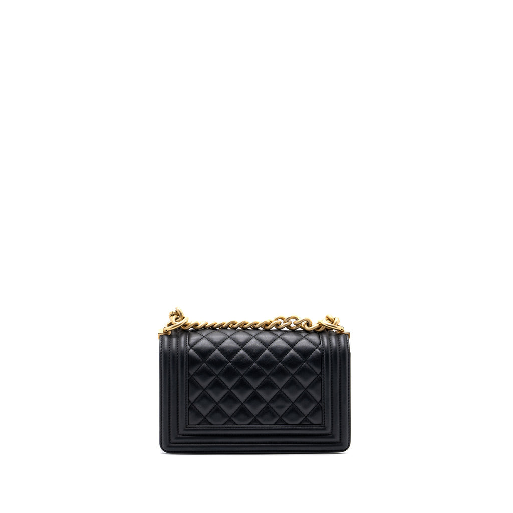 Chanel small boy bag calfskin black