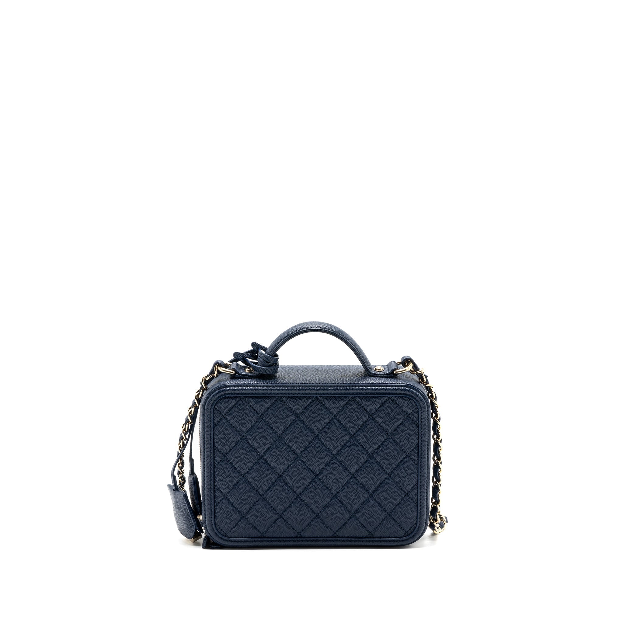 Chanel Filigree camera bag caviar dark blue L