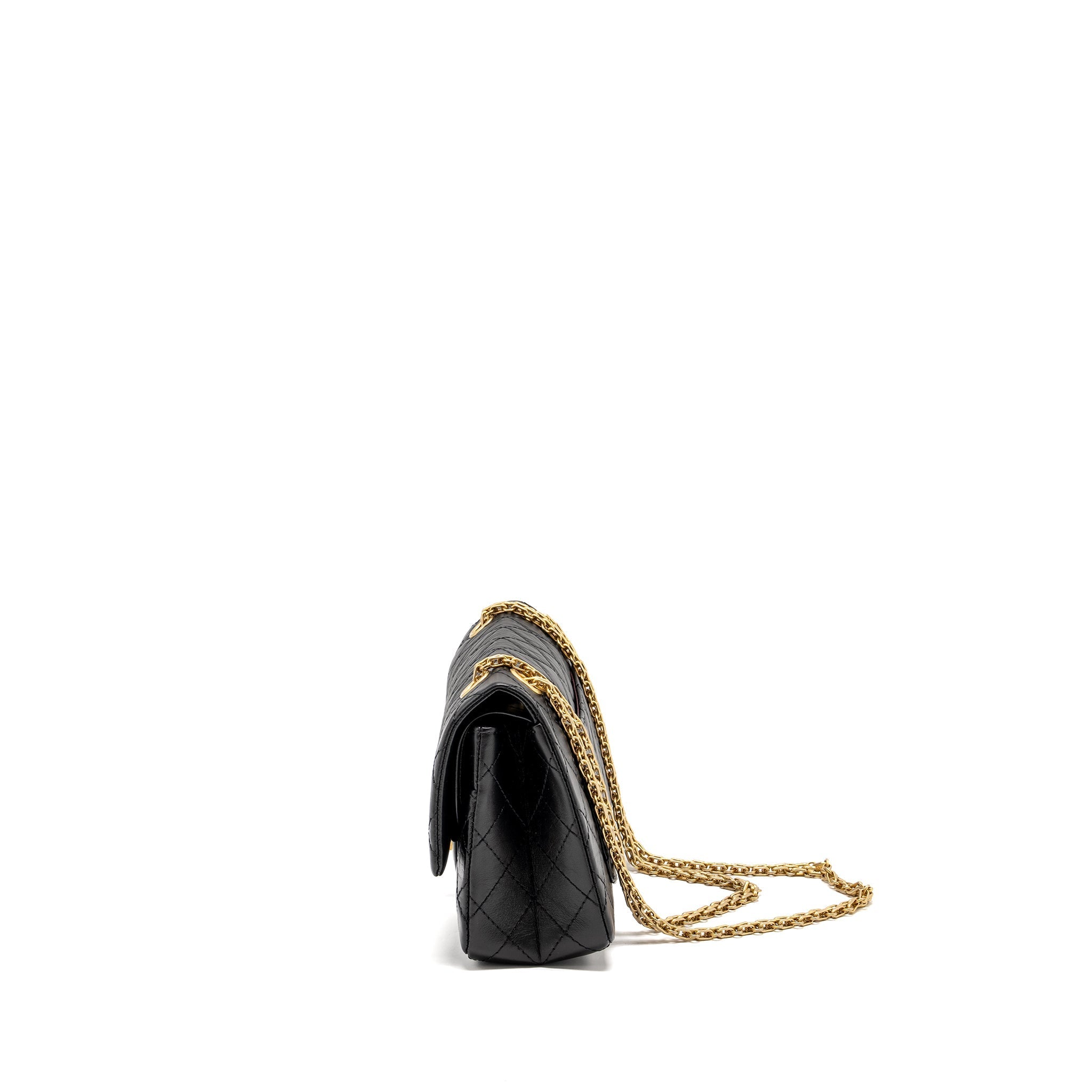 Chanel Small 2.55 Reissue Double Flap Bag Aged Calfskin Black  (Microchip)