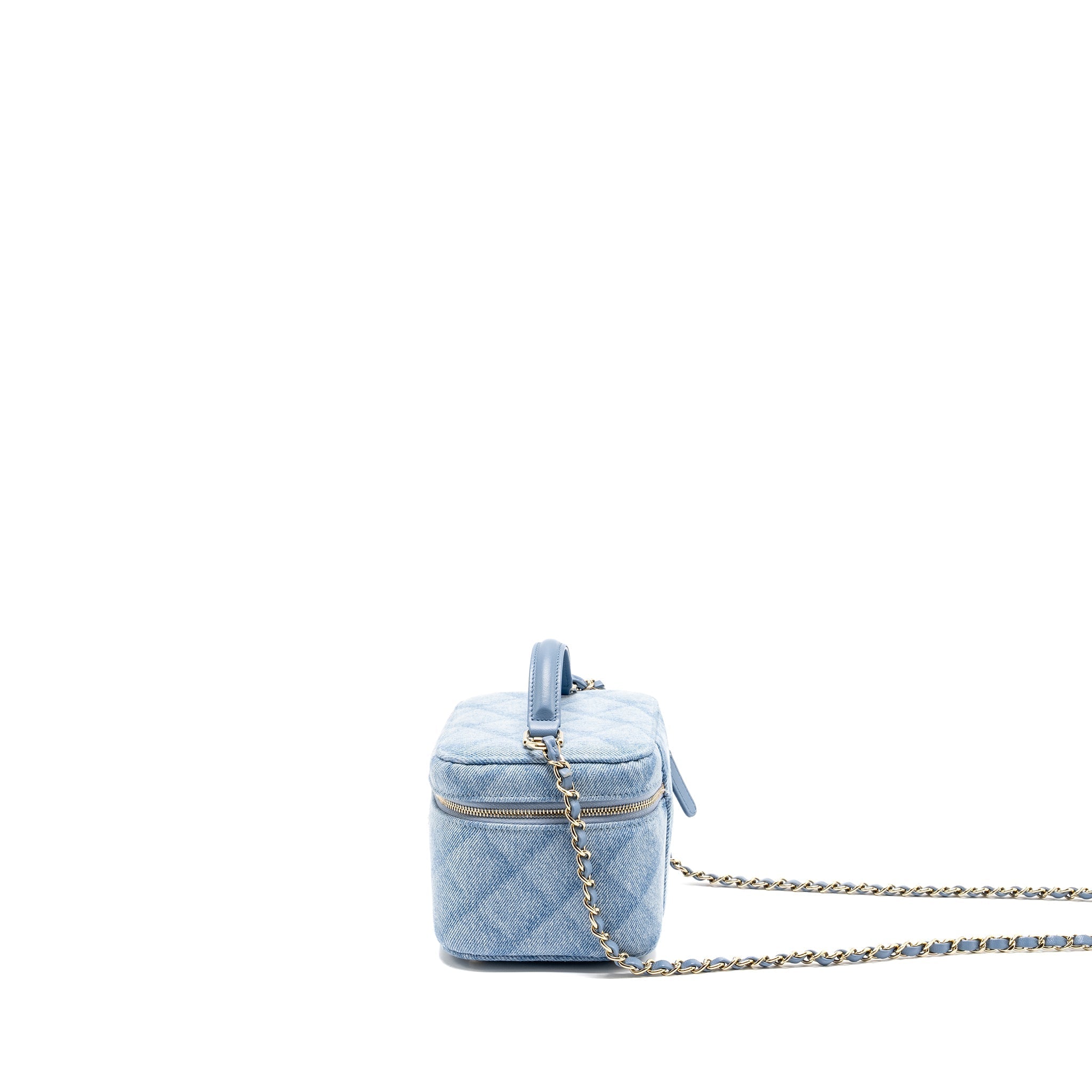 Chanel Vanity Case with Chain Denim Blue L (Microchip)