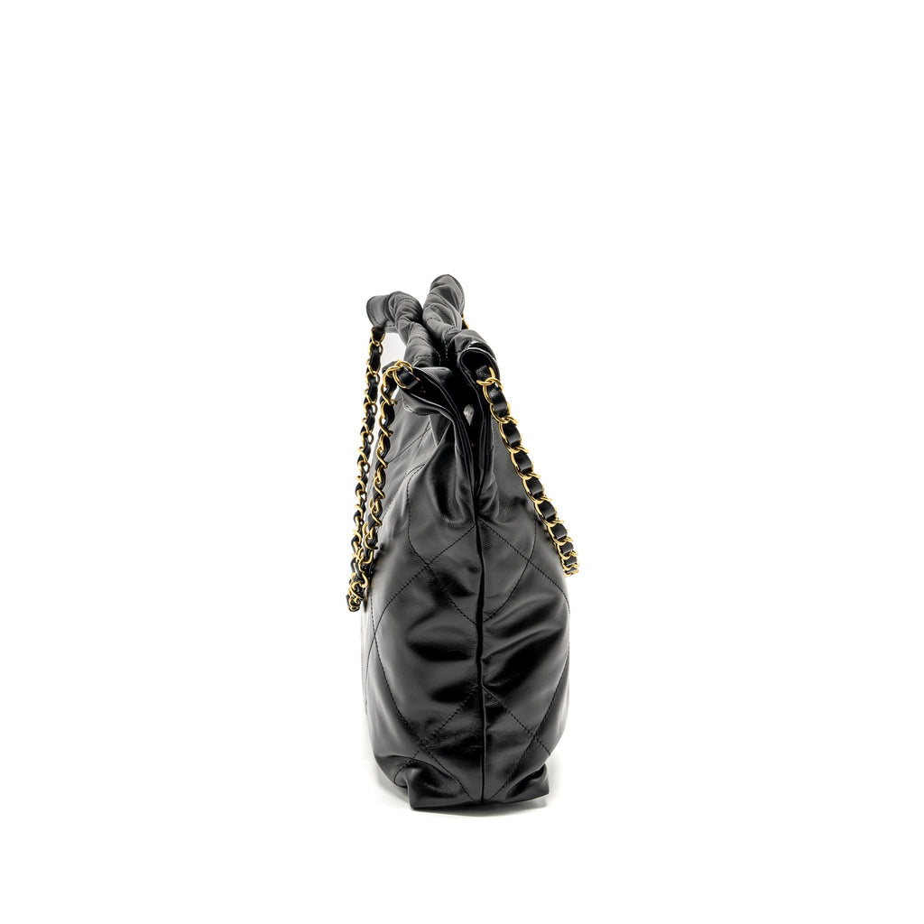 Chanel Small 22 Bag Shiny Calfskin Black  (Microchip)