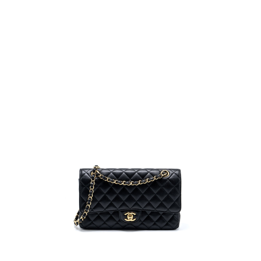 Chanel Medium classic double flap bag caviar black