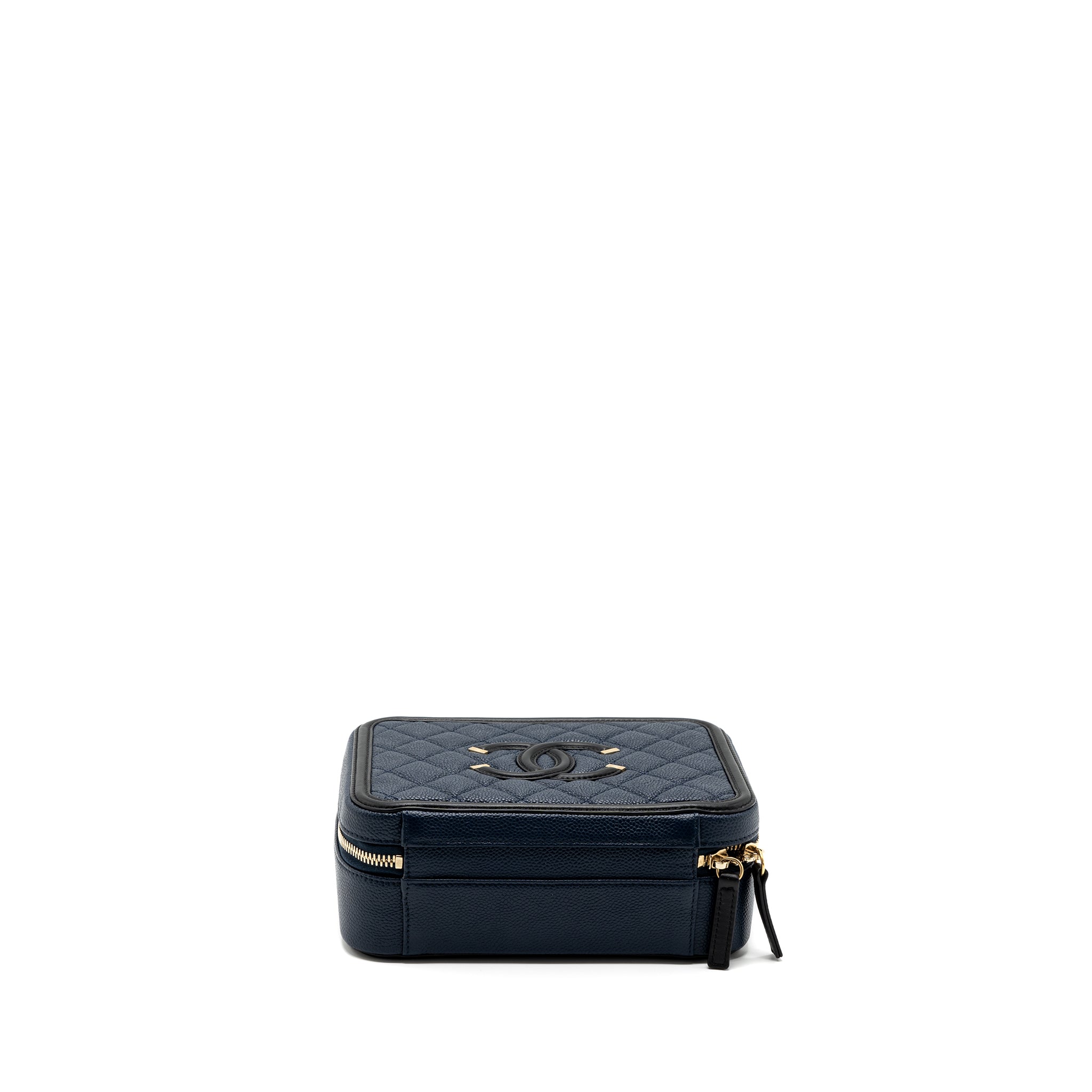 Chanel Filigree Camera Bag Caviar Dark Blue/ Black
