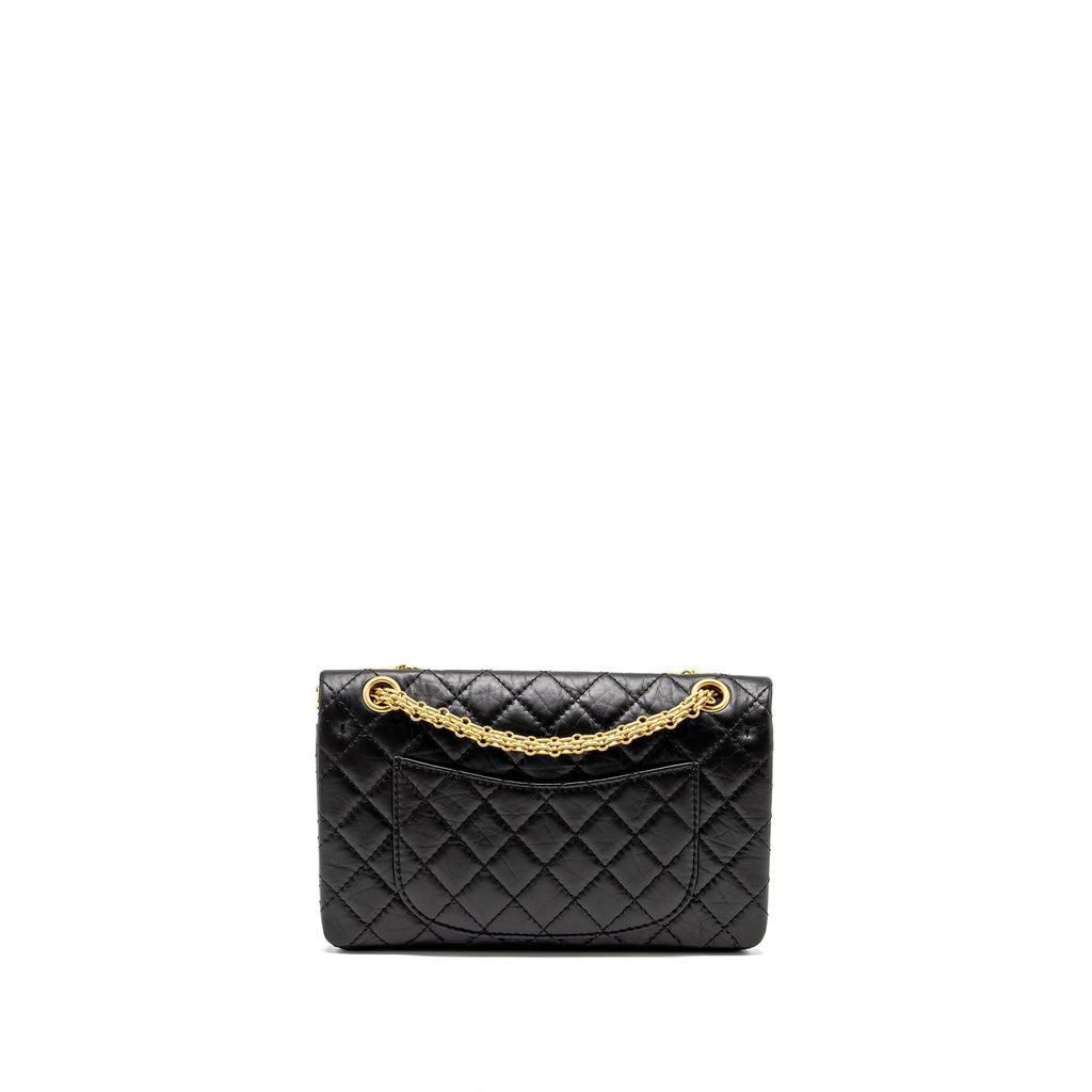 Chanel Small 2.55 Reissue Double Flap Bag Aged Calfskin Black  (Microchip)
