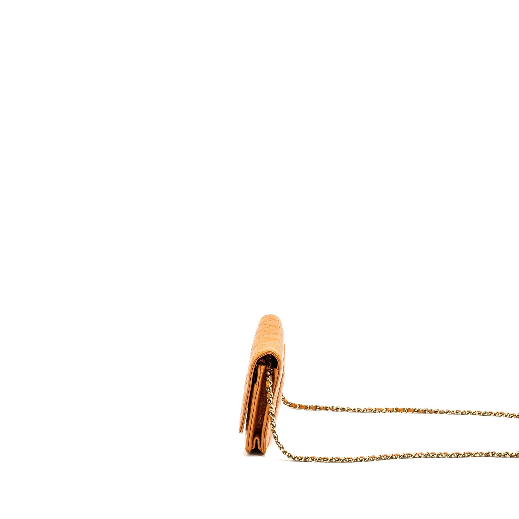 Chanel Classic Wallet on Chain Caviar Light Brown L (Microchip)