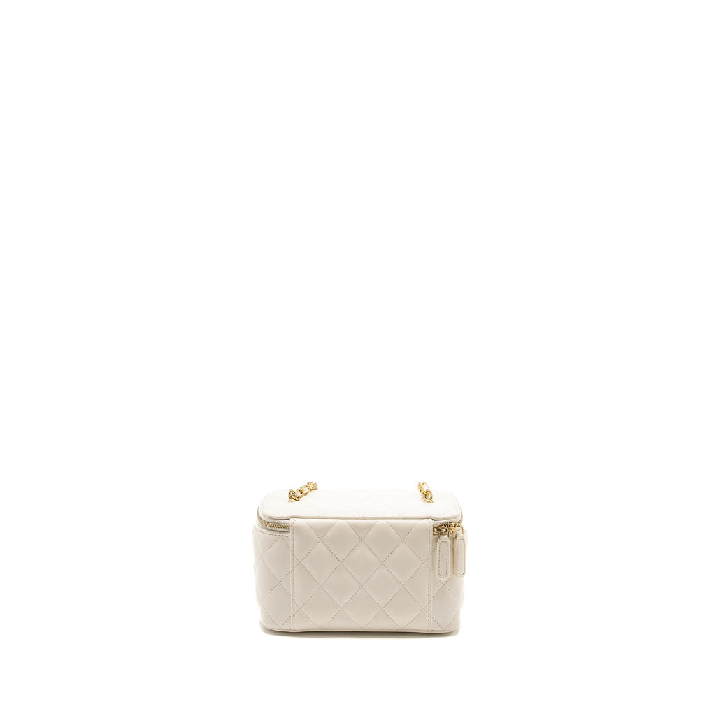 Chanel Pearl Crush Long Vanity Case Lambskin White  (Microchip)