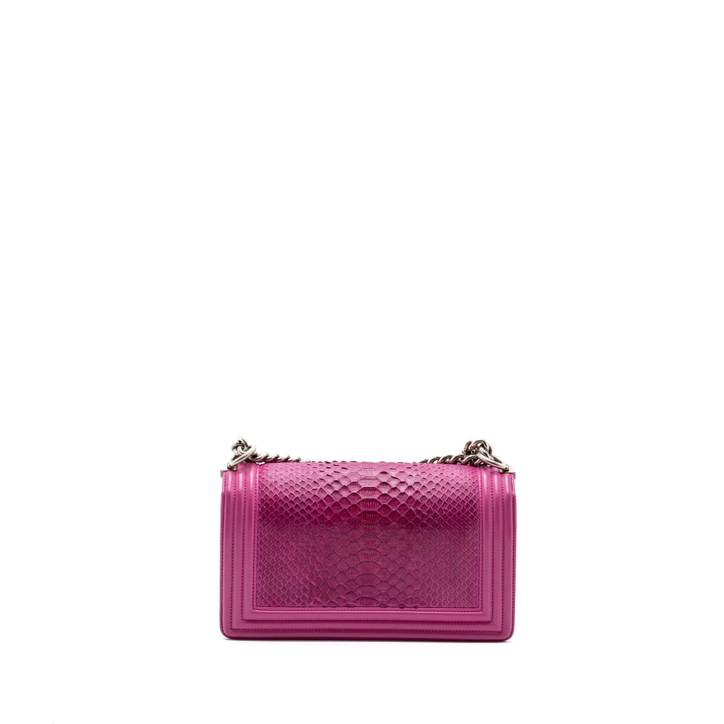 Chanel Medium Boy Bag Python Pink Brushed