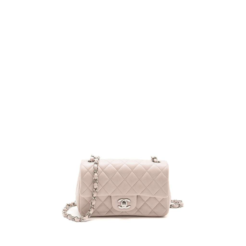 Chanel Mini Rectangular Flap Bag Lambskin Light Pink  (Microchip)