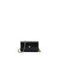 Chanel Pearl Crush mini flap wallet with chain lambskin black  (microchip)
