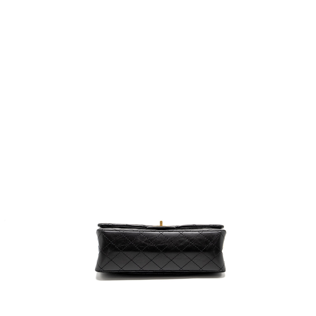 Chanel Small 2.55 Reissue Double Flap Bag Aged Calfskin Black  (Microchip)