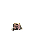 CHANEL 24A Bowknot Clutch With Chain Patent Crumpled lambskin/Shiny Lambskin Black/Pink  (Microchip)