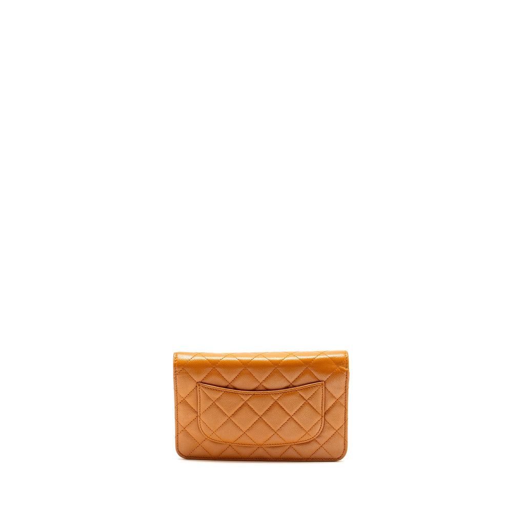 Chanel Classic Wallet on Chain Caviar Light Brown L (Microchip)