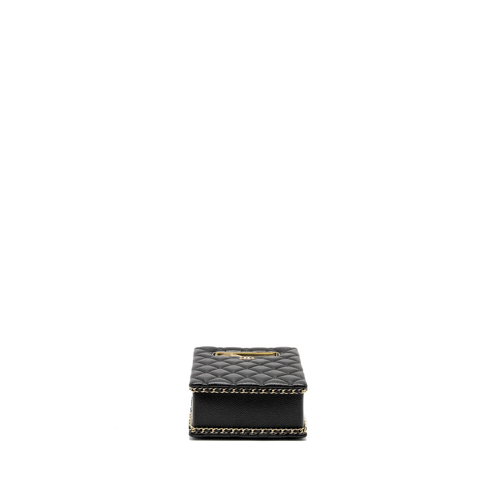 Chanel Quilted Evening Box Bag Caviar Black L (Microchip)