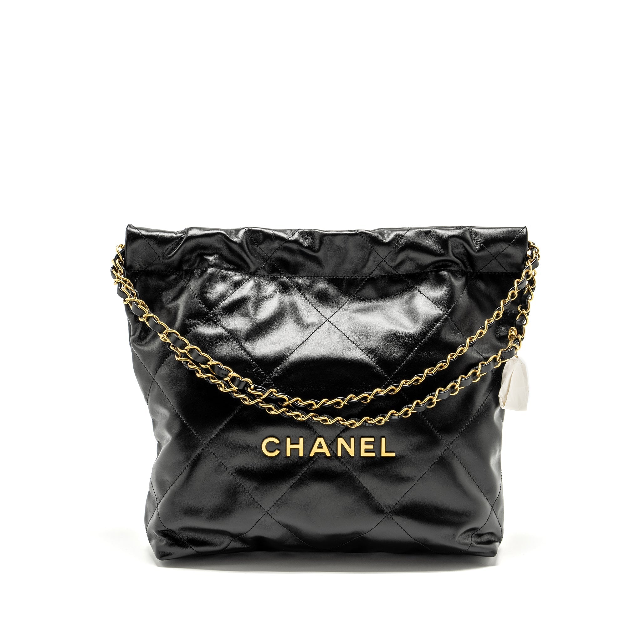 Chanel Small 22 Bag Shiny Calfskin Black  (Microchip)
