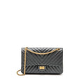 Chanel Large 2.55 226 Reissue Double Flap Bag Chevron Metallic Calfskin Charcoal