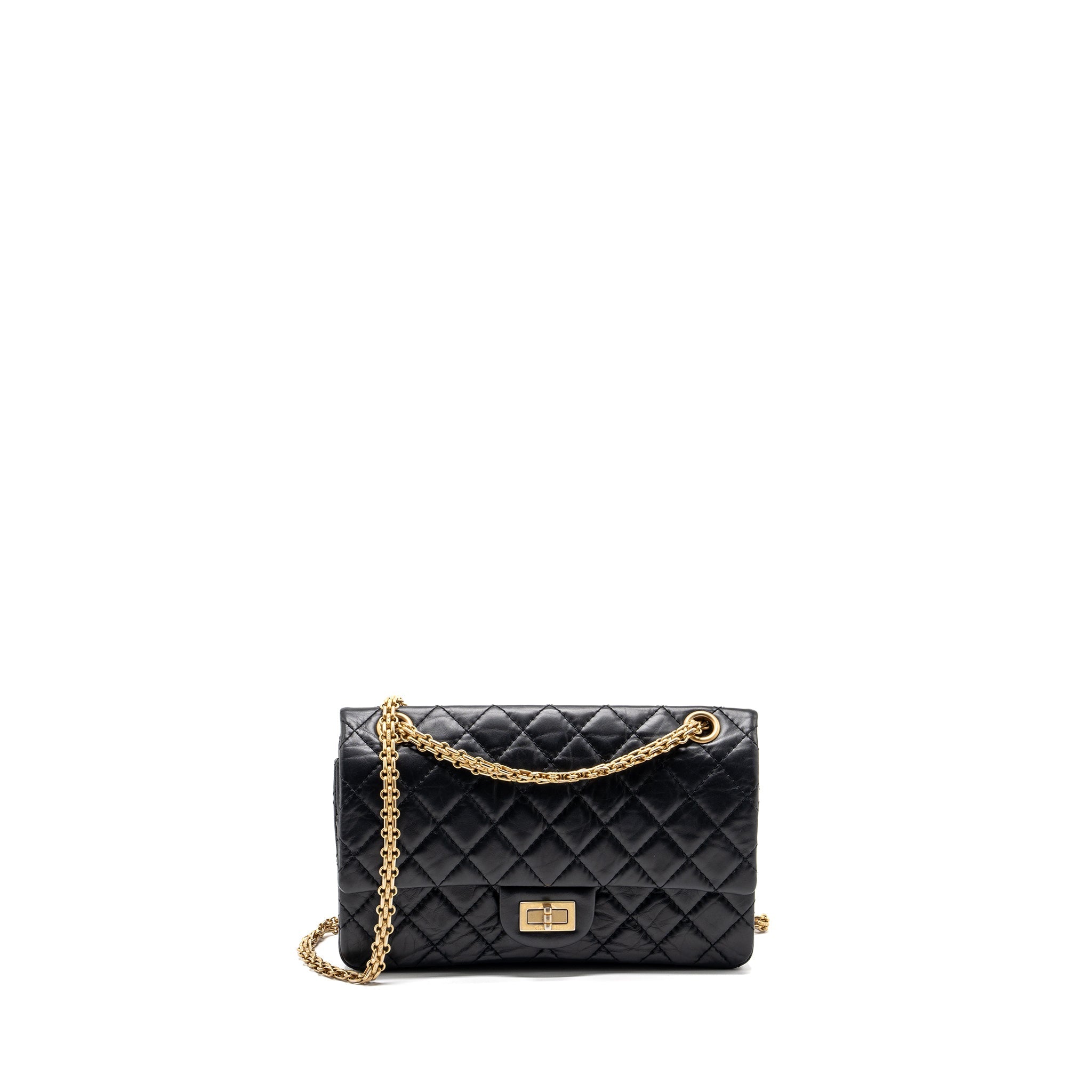 Chanel Small 2.55 reissue double flap bag aged calfskin black