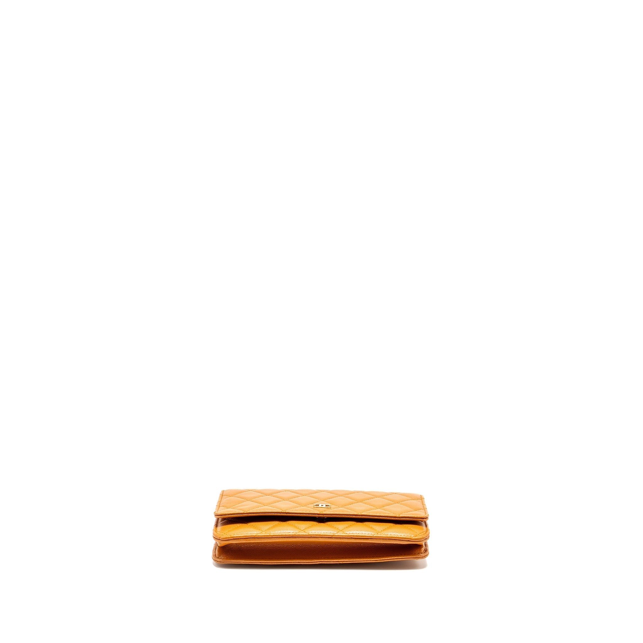 Chanel Classic Wallet on Chain Caviar Light Brown L (Microchip)