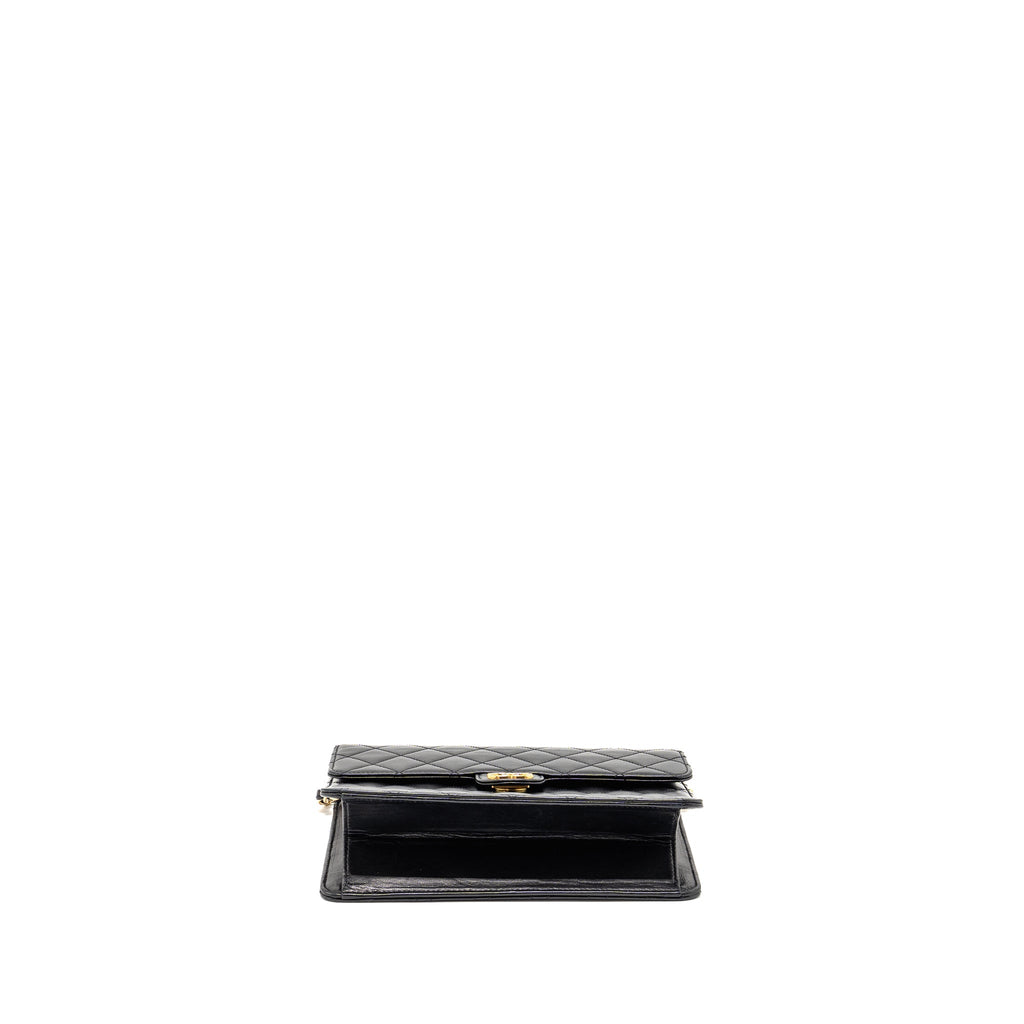 Chanel Vintage Square Flap Chain Bag Lambskin Black