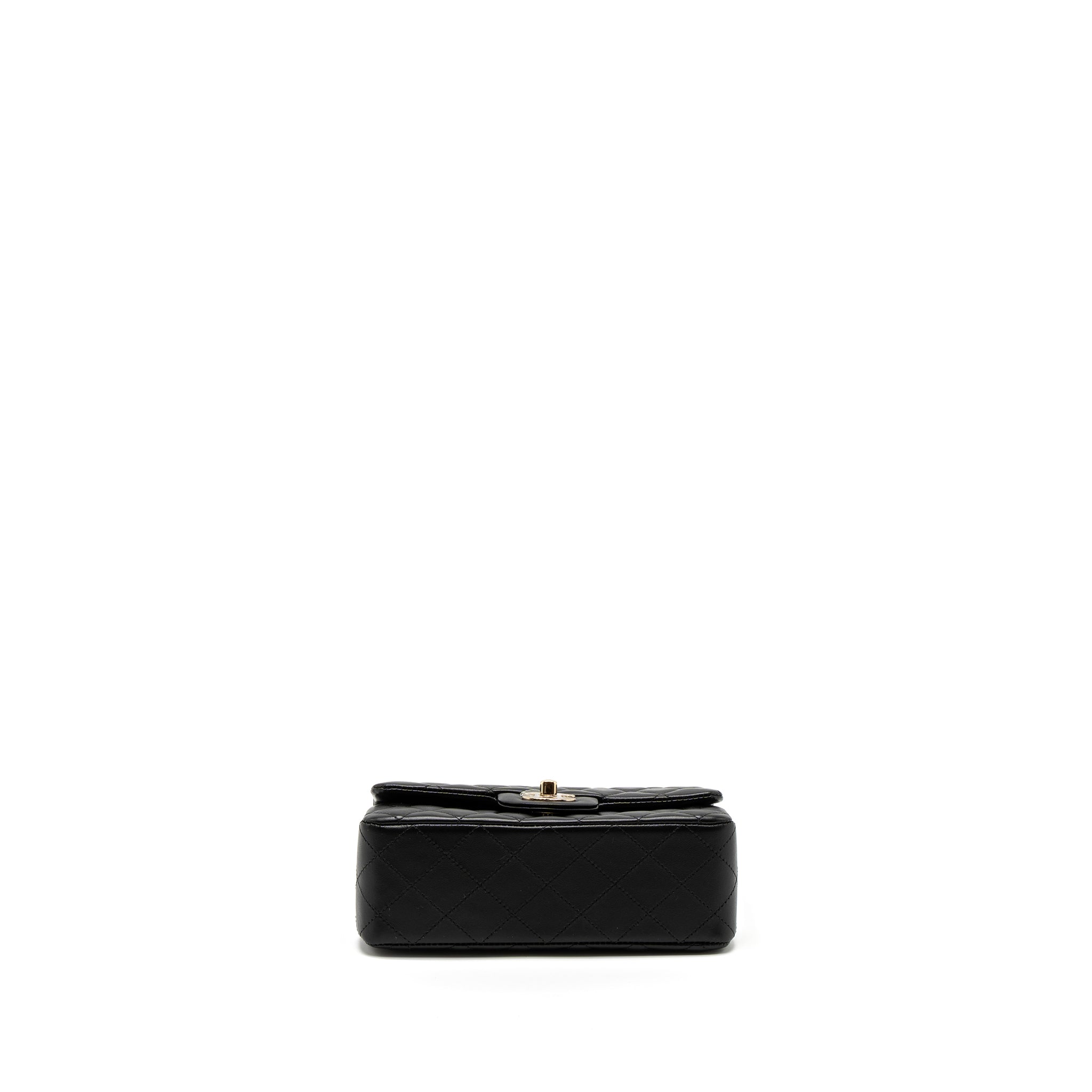 Chanel Mini Rectangular Flap Bag Lambskin Black L (Microchip)