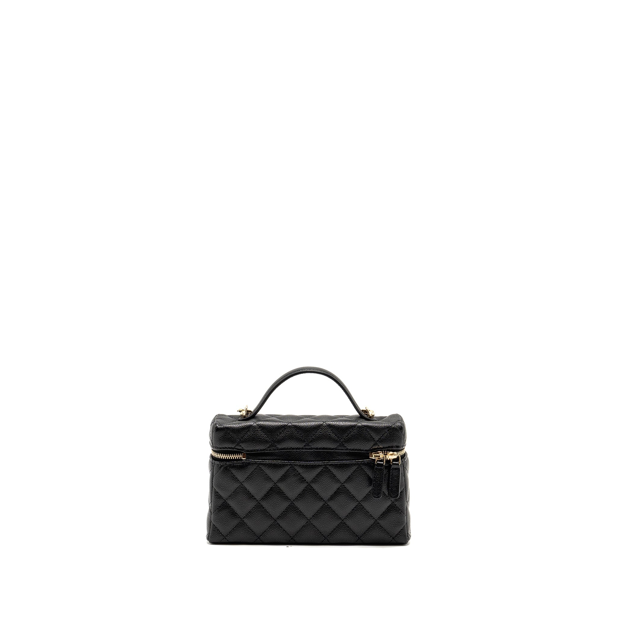 Chanel CC Top Handle Vanity Bag Caviar Black L (Microchip)