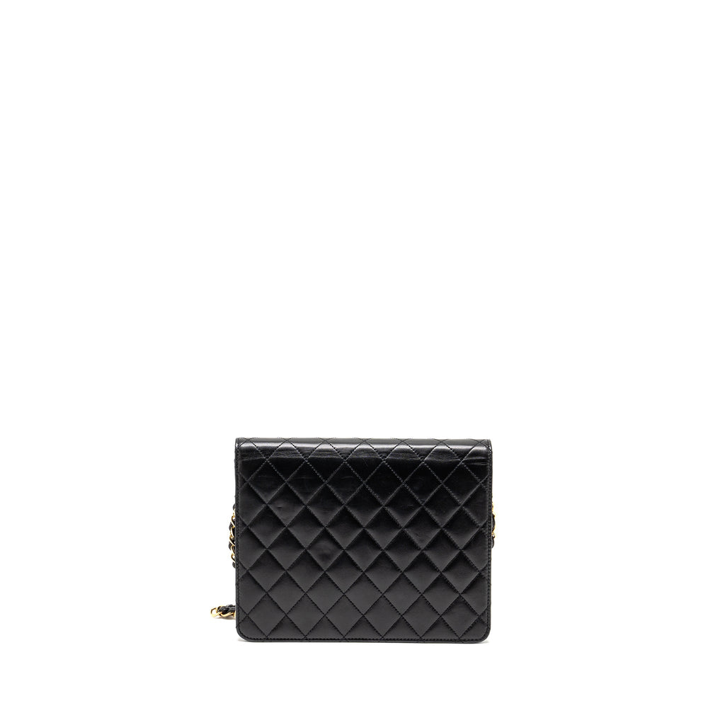 Chanel Vintage Square Flap Chain Bag Lambskin Black