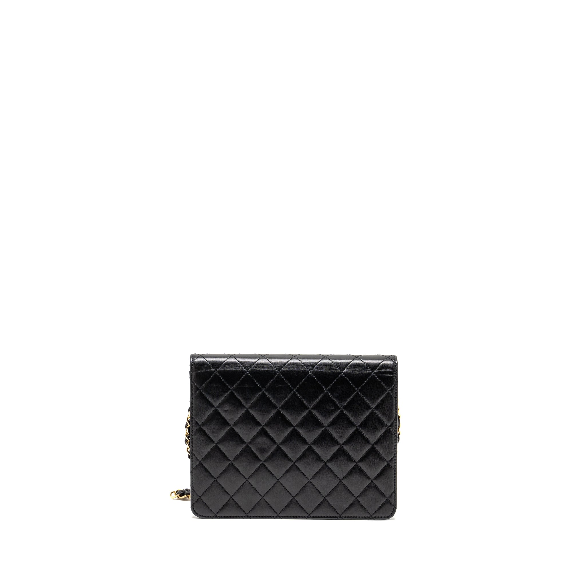 Chanel Vintage Square Flap Chain Bag Lambskin Black