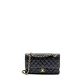 Chanel Medium classic double flap bag caviar Black